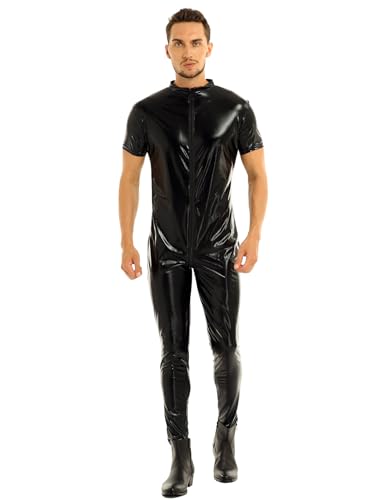 YiZYiF Herren Wetlook Overall Body Latex-look Unterwäsche Unterhemd Männer Ganzanzug Kunstleder Hosenanzug Schwarz 3XL YiZYiF Herren Wetlook Overall Body Latex-look Unterwäsche Unterhemd Männer Ganzanzug Kunstleder Hosenanzug Schwarz 3XL von YiZYiF