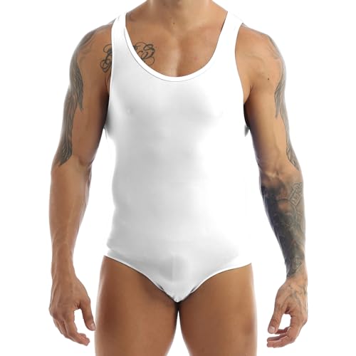 YiZYiF Männer Body Unterwäsche Funktionsshirt ärmellos Herren Kompressionsshirt Tank Top Sport Unterhemd M-3XL Weiß L von YiZYiF