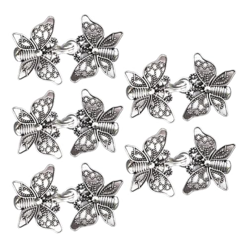 YiZYiF Vintage Schmetterling Umhang Mantel Clips Cardigan Kragen Kleid Hemd Brosche Clips Für Kleider Schals Jacke Silber Einheitsgröße von YiZYiF