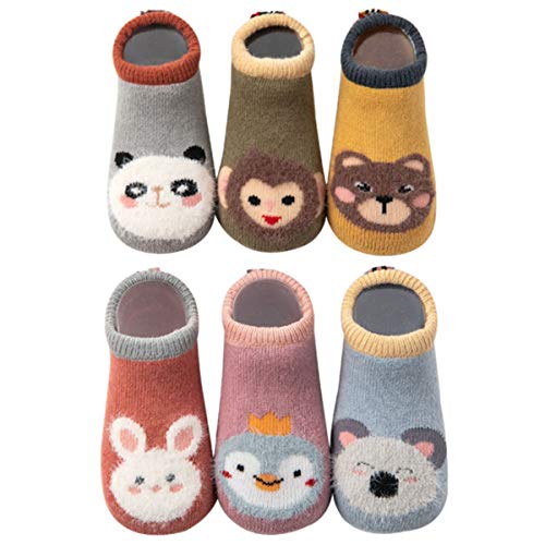 YianBestja Baby Socken Stoppersocken Anti-Rutsch Babysocken Kinder Kleinkinder Antirutschsocken für Baby Jungen und Mädchen (Farbe B, 1-3 Jahre) von YianBestja