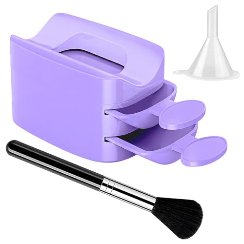 Yianyal Dip-Pulver-Tablett, Dip-Pulver-Recyclingbehälter mit Pinsel, Glitzerbehälter, Frauen-Handwerkzeuge, Nageltechnik-Must-Haves für die Handpflege von Yianyal