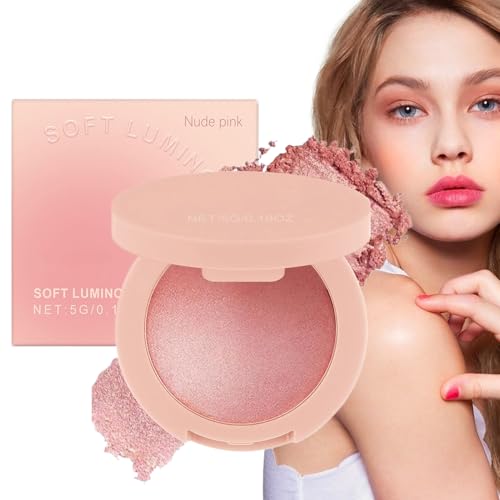 Yianyal Gesichtsrouge, Make-up Rouge Rosapuder, Langhaftes Aufbaubares Schimmermake-up Leichtes Kosmetikprodukt Für Alle Hauttöne Reise Hochzeit Fest von Yianyal