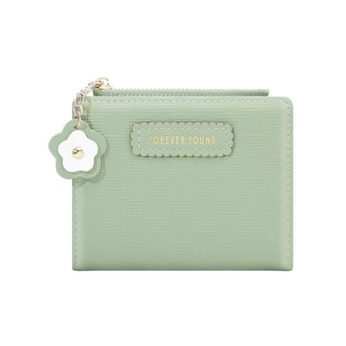Yianyal Kleine Geldbörse für Damen – Mehrzweck-Geldbörse mit Ausweisfenster – Clutch-Organizer mit Reißverschluss, großes Fassungsvermögen, grün, Refer to description, Unisex von Yianyal