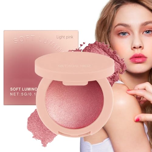 Yianyal Rouge Für Wangen,Make-up Rouge Rosapuder - Langhaftes Aufbaubares Schimmermake-up Leichtes Kosmetikprodukt Für Alle Hauttöne Reise Hochzeit Fest von Yianyal