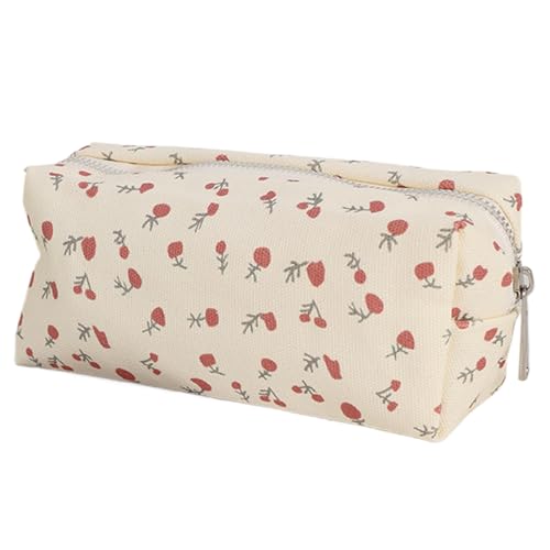 Yianyal Schminktasche Niedliche, ästhetische Schminktasche - Niedliche Federmäppchen-Make-up-Tasche - Wiederverwendbare Blumen-Stifttasche, multifunktionaler Make-up-Aufbewahrungs-Organizer für Reisen von Yianyal