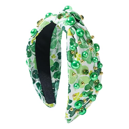 Yianyal St. Patrick Stirnbänder für Mädchen – irisches Urlaubs-Stirnband – St. Patrick's Day Stirnband grünes Kleeblatt-Stirnband mit verziertem Kristall-Strass-Stirnband für irische Feiertage von Yianyal