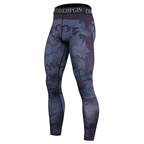 Herren Kompressionshose Sport Leggings Jogginghose Schnell Trocknend Atmungsaktiv Leicht Sport Running Lang Hose Lange Laufhosen Camouflage Jogginghose Berglauf Hose Offroad-Lauf (Marine23 2XL) von Yiartion