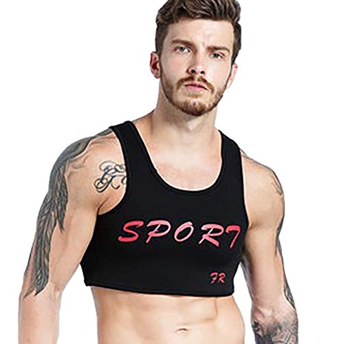 Yiartion Brustweste Männer Tank Top Basketball Fußball Trainingsweste Hantel Sportweste Brustschutz Herrenweste Cropped Oberteil Ärmellos Stringer Weste Brustschutzweste Atmungsaktiv Vestt von Yiartion