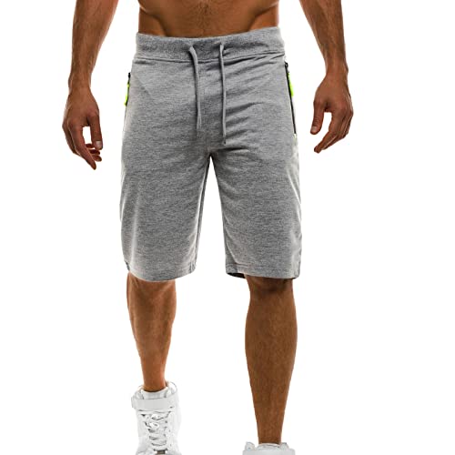 Yiartion Sport Shorts Herren 3/4 Hose Modern Patchwork Kurze Hosen Freizeithose Sommer Gym Sweatshorts Elastischer Bund Fahrradhose Trainingshose Laufhose Casual Atmungsaktiv Arbeitshorts von Yiartion