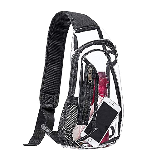 Clear Sling Bag, Stadion genehmigt, Mini PVC Crossbody Schulterrucksack, Transparent Casual Chest Daypack für Damen & Herren, Perfekt für Wandern, Stadion oder Konzerte Clear Sling Bag, Stadion genehmigt, Mini PVC Crossbody Schulterrucksack, Transparent Casual Chest Daypack für Damen & Herren, Perfekt für Wandern, Stadion oder Konzerte von Yibingkea