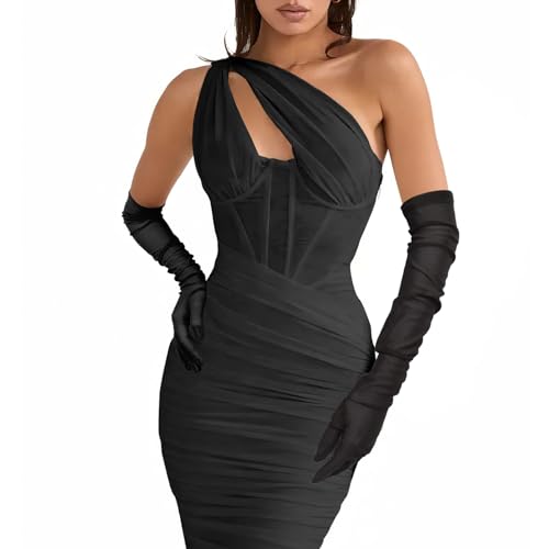 Spitzenhandschuhe Damen, Lange Elegante Netzhandschuhe Schwarz von Yicelerate