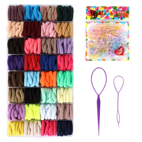 520 Stück Haargummis Mädchen, 32 Farben Haargummis Klein, Soft Loom Bands Set mit 2 Haarstyling-Werkzeug Gummibänder und Box, Kinder Haargummi für Mädchen Dickes, Glattes, Lockiges Haar 520 Stück Haargummis Mädchen, 32 Farben Haargummis Klein, Soft Loom Bands Set mit 2 Haarstyling-Werkzeug Gummibänder und Box, Kinder Haargummi für Mädchen Dickes, Glattes, Lockiges Haar von Yicenmy