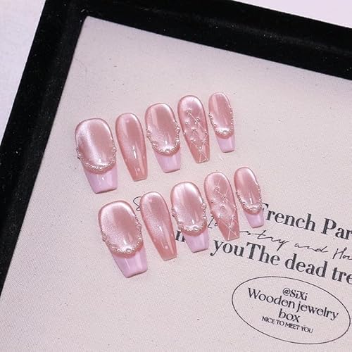 Yidai-Silu 10 Pcs Press on Nails 3D Handgefertigte Nagelflicken für künstliche Nägel, Abnehmbare Mittel Lang Fingernägel Full Cover Kunstnägel, Glänzend Vollständige Abdeckung für Frauen - C93 Yidai-Silu 10 Pcs Press on Nails 3D Handgefertigte Nagelflicken für künstliche Nägel, Abnehmbare Mittel Lang Fingernägel Full Cover Kunstnägel, Glänzend Vollständige Abdeckung für Frauen - C93 von Yidai-Silu