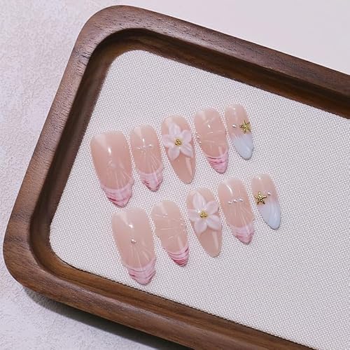 Yidai-Silu 10 Pcs Press on Nails 3D Handgefertigte Nagelflicken für künstliche Nägel, Abnehmbare Mittel Lang Fingernägel Full Cover Kunstnägel, Glänzend Vollständige Abdeckung für Frauen - D51 Yidai-Silu 10 Pcs Press on Nails 3D Handgefertigte Nagelflicken für künstliche Nägel, Abnehmbare Mittel Lang Fingernägel Full Cover Kunstnägel, Glänzend Vollständige Abdeckung für Frauen - D51 von Yidai-Silu