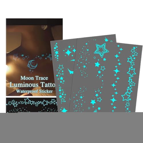 Yidueace Leuchtende Temporäre Sticker,Temporäre Glitzer Make-up Aufkleber für den Körper | Schweißresistenter Schmuck Für Gesicht Körper Bei Partys Auftritten von Yidueace