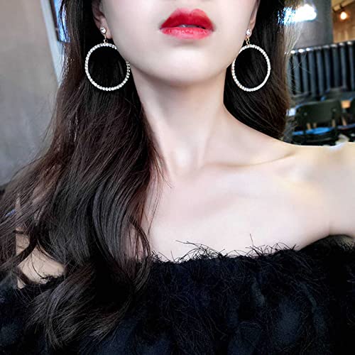 Yienate Anweisung Kristall Reif Baumeln Ohrringe Mode Braut Strass Reif Tropfen Ohrringe Leicht Großen Kreis Kristall Ohrringe Gold Funkelnden Kristall Prom Ohrringe Schmuck Für Frauen Und Mädchen von Yienate