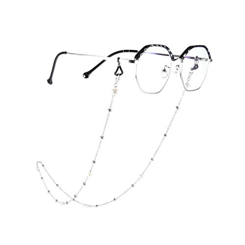 Yienate Bohemia Damen Brillenketten mit Perlenkette Brillen-Zubehör Brillen-Halter – Brillenband-Halter – Sonnenbrille Retainer Strap (Silber) von Yienate