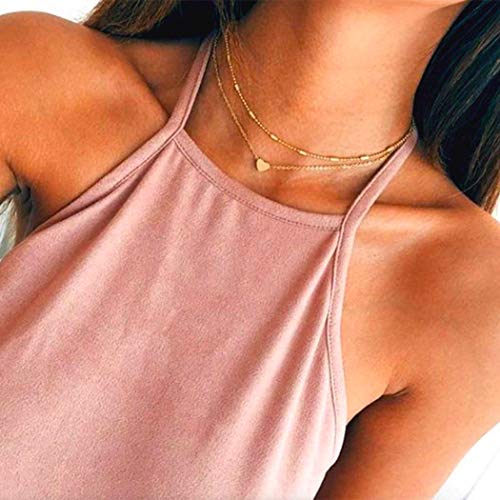 Yienate Böhmische mehrlagige Halskette mit Herz-Anhänger Boho Choker Kette Schmuck für Damen und Mädchen (Gold) von Yienate