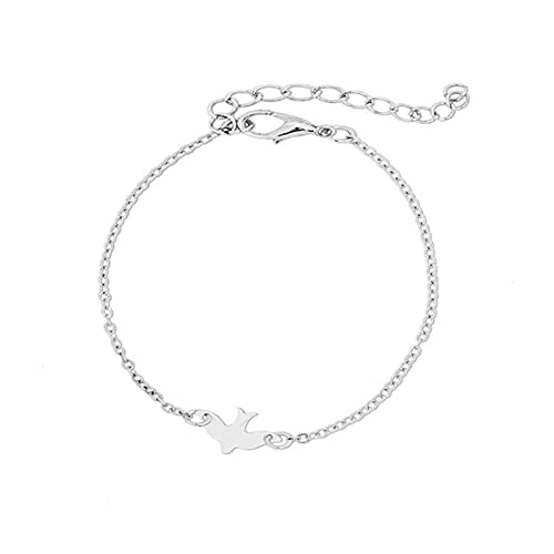 Yienate Boho Peace Taube Armband Freiheit Pazifismus Handkette Bohemian Strand Armband für Frauen und Mädchen (Silber) von Yienate