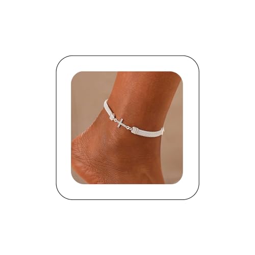Yienate Boho Fußkettchen Armbänder Klobige Seil Knöchel Kette Aussage Kreuz/Infinity/Palme Fußkettchen Sommer Strand Fuß Kette Schmuck Für Frauen Und Mädchen von Yienate