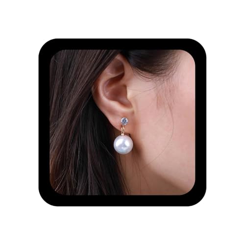 Yienate Boho Große Perle Tropfen Baumeln Ohrringe Gold Perle Ball Quaste Tropfen Ohrringe Kristall Stud Große Perle Erklärung Hochzeit Ohrringe Funkelnde Prom Strass Ohrringe Schmuck Für Damen von Yienate