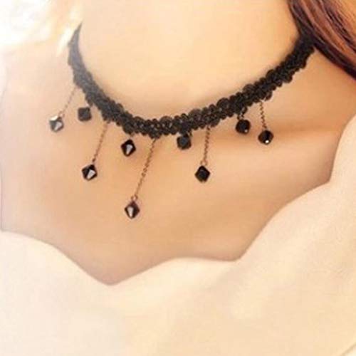 Yienate Boho-Halskette, schwarze Spitze, Choker, Quaste, Wassertropfen, Schlüsselbeinkette, Modeschmuck für Frauen und Mädchen Yienate Boho-Halskette, schwarze Spitze, Choker, Quaste, Wassertropfen, Schlüsselbeinkette, Modeschmuck für Frauen und Mädchen von Yienate