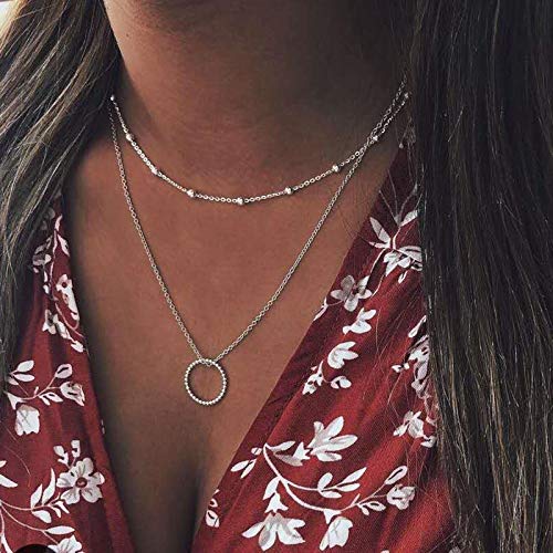minimalistische Charm-Halskette Yienate Boho-Halskette Schmuck für Frauen und Mädchen bunte Samen-Perlenkette