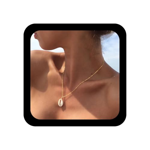 Yienate Boho Muschel Halskette Gold Jahrgang Muschel Muschel Anhänger Halskette Minimalistischen Sommer Strand Halsketten Schmuck Für Frauen von Yienate