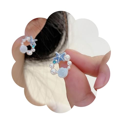 Yienate Boho Muschel Seestern Perle Ohrringe Gestüt Blau Seestern Gestüt Anweisung Acryl Muschel Faux Perle Hoop Drop Ohrringe Einzigartigen Sommer Ozean Strand Ohrringe Schmuck Für Frauen von Yienate