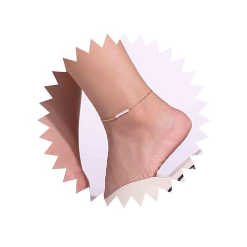 Yienate Boho Perle Fußkettchen Armband Gold Winzige Perle Fußkette Strand Fußkettchen Fußschmuck Geschenk Für Frauen Mädchen von Yienate