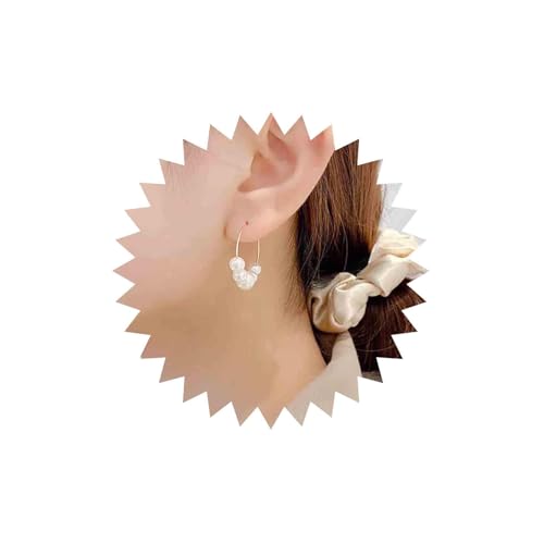 Yienate Boho Perle Reif Baumeln Ohrringe Gold Perle Kreis Tropfen Ohrringe Perle Reif Hochzeit Ohrringe Barock Statement Abschlussball Ohrringe Schmuck für Frauen und Mädchen von Yienate