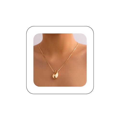 Yienate Boho Tropfen Halskette Choker Gold Große Klobige Teardrop Anhänger Halskette Aussage Große Dicke Dupes Wassertropfen Halskette Braut Hochzeit Prom Halskette Für Frauen Und Mädchen von Yienate