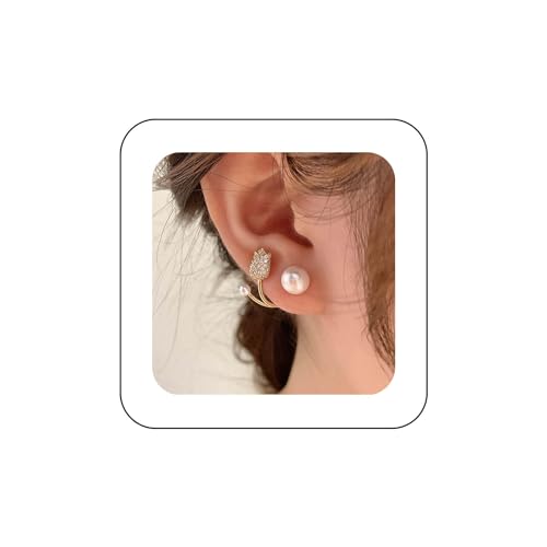 Yienate Boho Tulip Ohrstecker Ohrstecker Gold Pave Strass Ohrstecker Ohrstecker Angabe Perle Piercing Wickel Ohrstecker Kristall Flora Kletterer Krabbler Ohrringe Schmuck Für Frauen Und Mädchen von Yienate