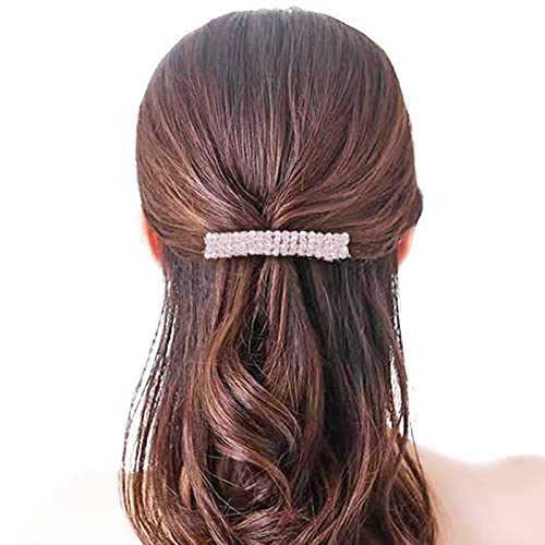 Yienate Fancy Kristall Haarnadel Spange Französisch Braut Bling Strass Haarspangen Pferdeschwanz Halter Seite Clips Rutschfest Stark Fixiert Bobby Pin Glitzernden Rosa Kristall Haarschmuck Für Frauen von Yienate