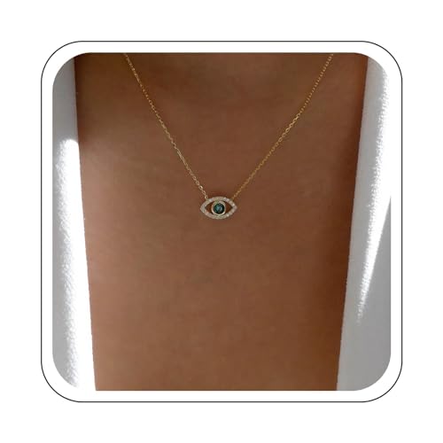 Yienate Funky Bösen Auge Kristall Choker Halsketten Erklärung Grün/blau Dämon Auge Anhänger Halskette Boho Bösen Blick Smaragd/Saphir Strass Charme Halskette Schmuck Für Frauen Und Mädchen von Yienate