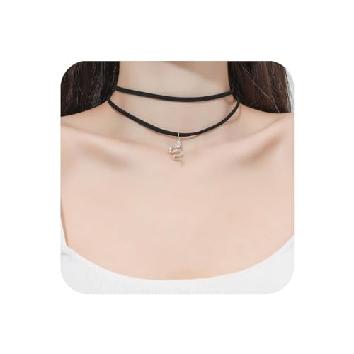 Yienate Geschichtet Schwarzer Samt Choker Halskette Vintage Gold Schlange Anhänger Halskette Gothic Geschichtet Serpent Choker Gestapelt Medusa Halskette Aussage Tier Halskette Schmuck Für Frauen von Yienate