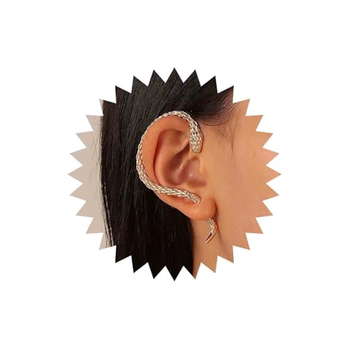 Yienate Gothic Schlange Ohr Manschette Wrap Ohrring Gold Tiere Crawler Kletterer Schlange Ohrstecker Punk Schlange Ohr Jacke Piercing Wrap Ohrring Schlange Hängende Aussage Rechts Ohrringe Für Frauen von Yienate