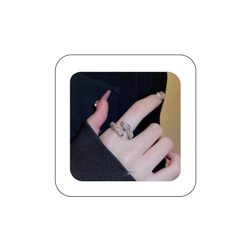 Yienate Gothic Strass Schlange Ring Silber Vintage Schlange Knöchel Ring Erklärung Kubischer Zirkon Öffnung Tier Schlange Band Ring Boho Schlange Gemeinsame Fingerring Für Frauen Und Mädchen von Yienate