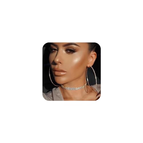 Yienate Großer Kristall Reif Tropfen Ohrringe Vintage Strass Kreis Reif Ohrringe Silber Leicht Geometrische Runde Schleife Ohrringe Funkelnde Aussage Ohrringe Schmuck Für Frauen Und Mädchen von Yienate