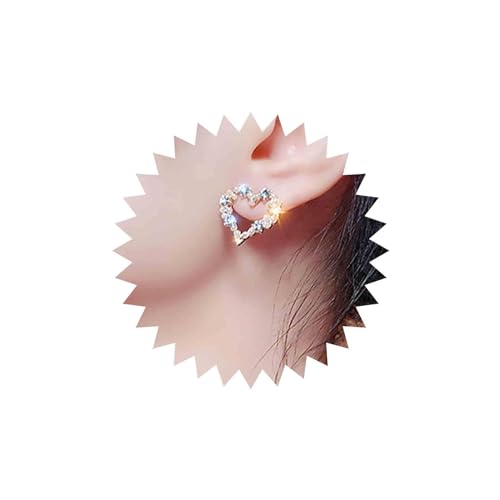 Yienate Kristall Herz Ohrstecker Ohrringe Gold Sweetheart Strass Ohrringe Winzige Perle Cluster Herz Ohrstecker Hochzeit Kristall Perle Herz Reif Ohrringe Funkelnde Kristall Herz Ohrringe Für Frauen von Yienate