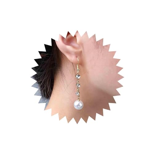 Yienate Lange Perle Tropfen Baumeln Ohrringe Gold Kristall Quaste Perle Ball Tropfen Ohrringe Böhmischen Erklärung Perle Hochzeit Ohrringe Funkelnden Abschlussball Strass Ohrringe Schmuck Für Frauen von Yienate