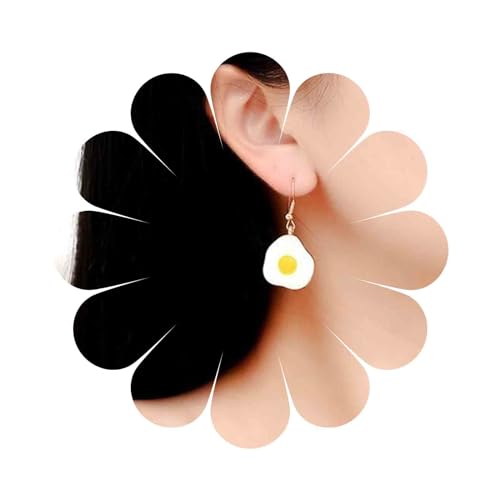 Yienate Mode Niedlich Emaille Spiegelei Ohrring Gold Pochierte Ei Baumeln Tropfen Ohrringe Leichtes Acryl Geometrische Ei Ohrringe Aussage Koch Foodie Ohrringe Schmuck Für Frauen Und Mädchen von Yienate