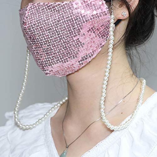 Yienate Multifunktionale Maske Lanyard Mode Perlenkette Abnehmbare Halskette Lanyard Brillenkette Gesichtsmaske Kette Maske Zubehör für Frauen und Mädchen von Yienate