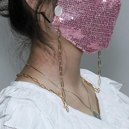 Yienate Multifunktionale Maske Lanyard Mode Shell Kette Abnehmbare Halskette Lanyard Brillenkette Gesichtsmaske Kette Maske Zubehör für Frauen und Mädchen (Gold) von Yienate