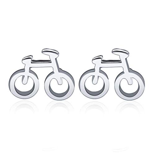 Yienate Niedliche kleine Fahrrad-Ohrringe, Ohrkletterer, Ohrstecker, kreativer Fahrrad-Ohr-Crawler, einzigartige Ohrmanschette, modischer Silber-Ohrring, Schmuck für Frauen und Mädchen von Yienate