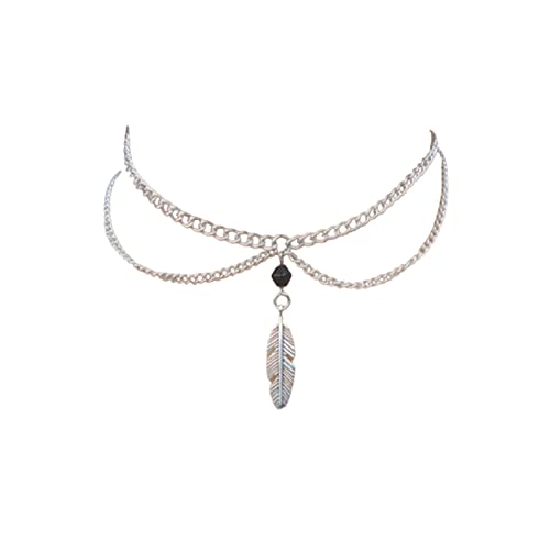 Yienate Punk Halskette Choker Geschichtete Halskette Kette Schlange Anhänger Feder Anhänger Kurze Halskette Gothic Halskette Schmuck Für Frauen Und Mädchen von Yienate