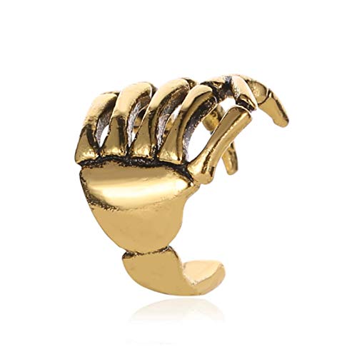 Yienate Punk Tiny Skull Hand Wirbelsäule Ohrringe Ear Cuff Ear Climber Kreative Ear Crawler Einzigartig Einseitige Ohrklemme Mode Gold Ohrschmuck für Frauen und Mädchen von Yienate