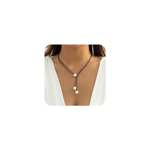 Yienate Schwarz Perle Y-Halskette Metall Kette 3 Strang Perle Anhnger Braut Erklrung Lariat Charme Schmuck Frauen Mdchen Yienate Schwarz Perle Y-Halskette Metall Kette 3 Strang Perle Anhnger Braut Erklrung Lariat Charme Schmuck Frauen Mdchen von Yienate