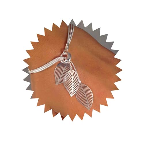 Yienate Unique Hohlblatt Armband Silber Drahtgeflecht Handkette Herbst Blätter Sklavenarmband Handschmuck Für Frauen Und Mädchen von Yienate