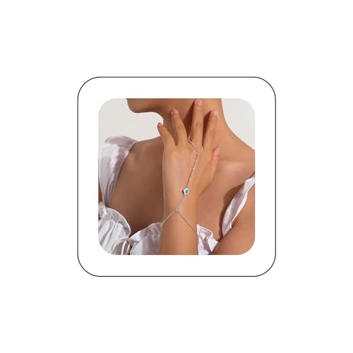 Yienate Vintage Böses Auge Armband Fingerkette Zierliche Dämonische Augenkette Handkette Sklavenarmband Strandarmband Handschmuck Für Frauen Und Mädchen von Yienate